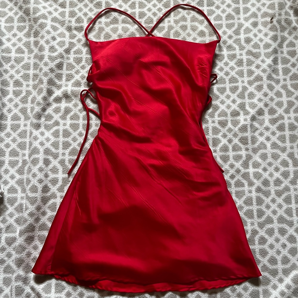 Princess Polly red silk mini dress - size 2 - never worn
